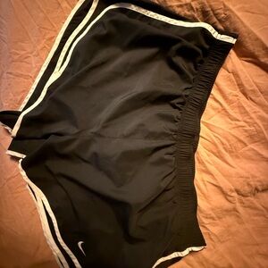 Nike Women's Black and White Athletic Shorts
